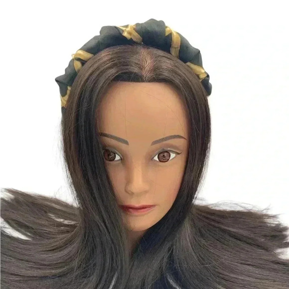 Upcycled Silk Headband Artisan Handsewn Scrunchy Crown Island Vibes Palm Tree - Picture 3 of 9